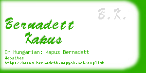 bernadett kapus business card